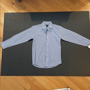 Tommy Hilfiger Kids Blue and White Checkered Button Down Shirt
